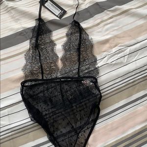Halter Neck Lace Bodysuit